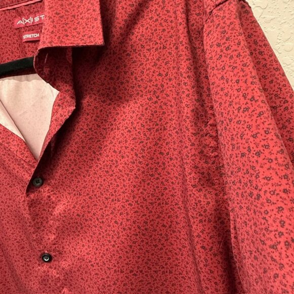 Axist Men's Modern Geometric Stretch Short Sleeve RED 100% Polyester Size 2XL - Picture 7 of 8